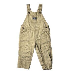 OshKosh B'Gosh Bib Overalls Baby 12 Months Tan Diaper Access